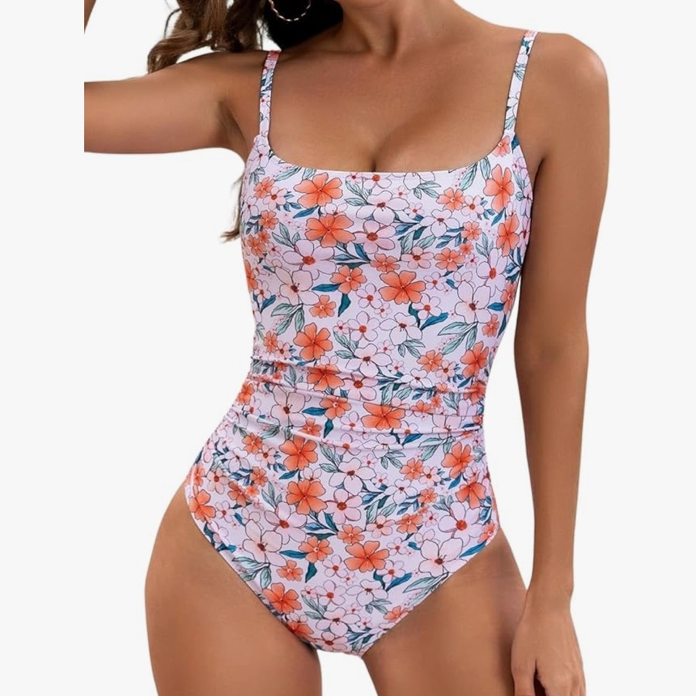 Floral One-Piece Swimsuit Med NWT